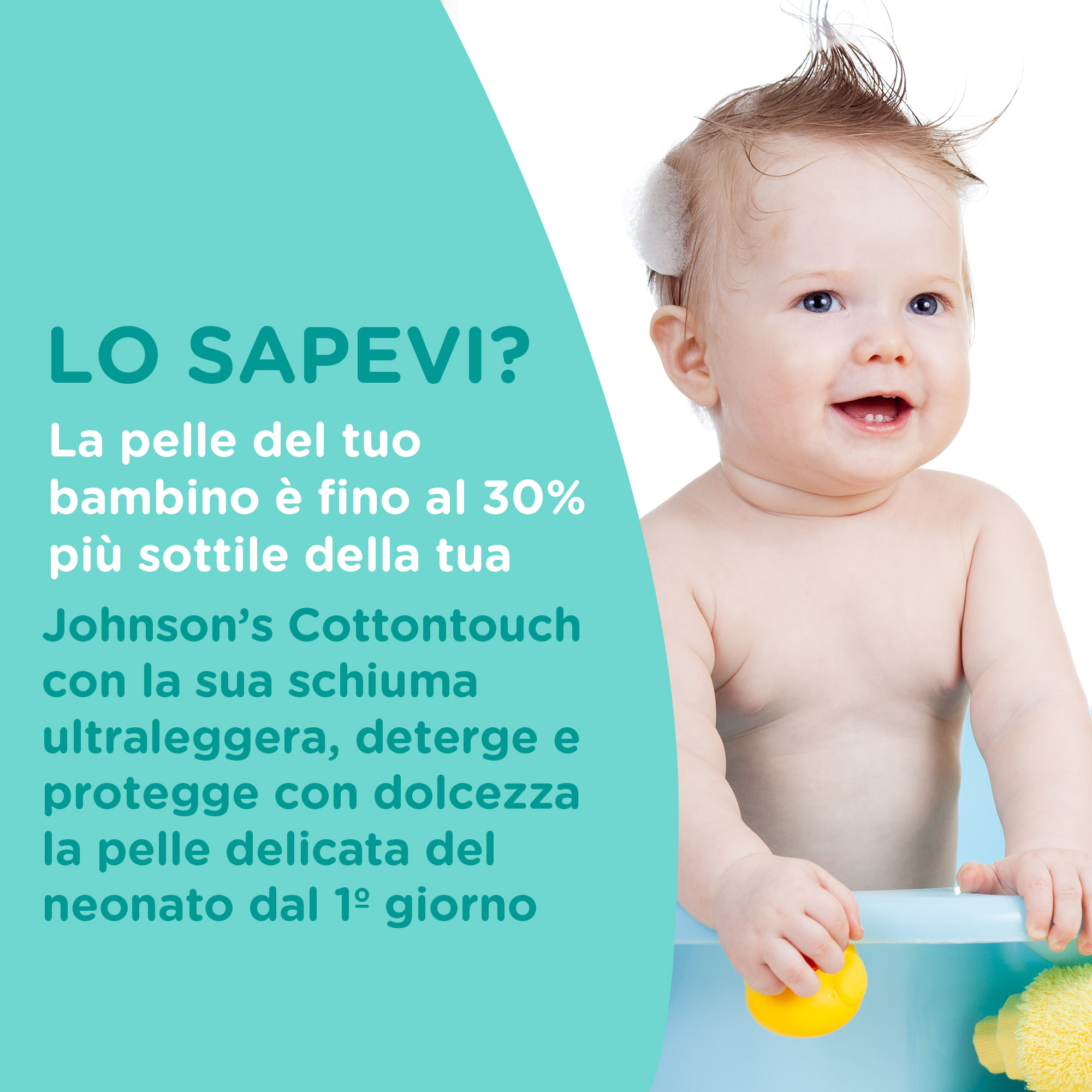 JOHNSON’S Baby, Bagnodoccia 2 in 1, Cottontouch, per Bambini e Neonati, con Vero Cotone, Senza Coloranti Solfati Alcol e Sapone, Non Più Lacrime, 300ml