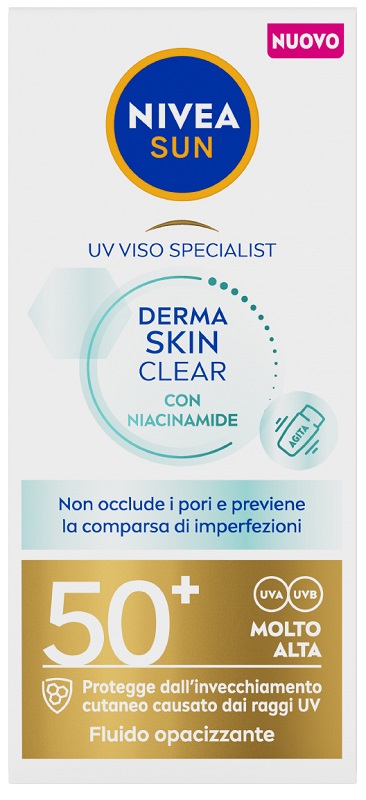 Nivea Sun - Uv Specialist Derma Skin Clear - Fluido Opacizzante SPF50+ Viso 40 ml 