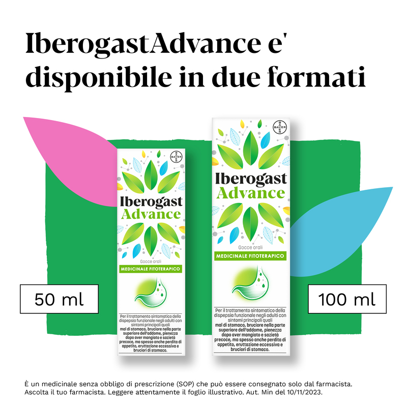 Iberogast Advance Medicinale Fitoterapico Per Il Trattamento Della Dispepsia Funzionale e Disturbi Gastrointestinali come Mal Di Stomaco, Gocce Orali, 50 ml