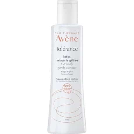 Eau Thermale Avène Tolérance Lozione Detergente in Gel, strucca delicatamente viso, occhi e labbra, Pelle sensibile e reattiva,  200ml 