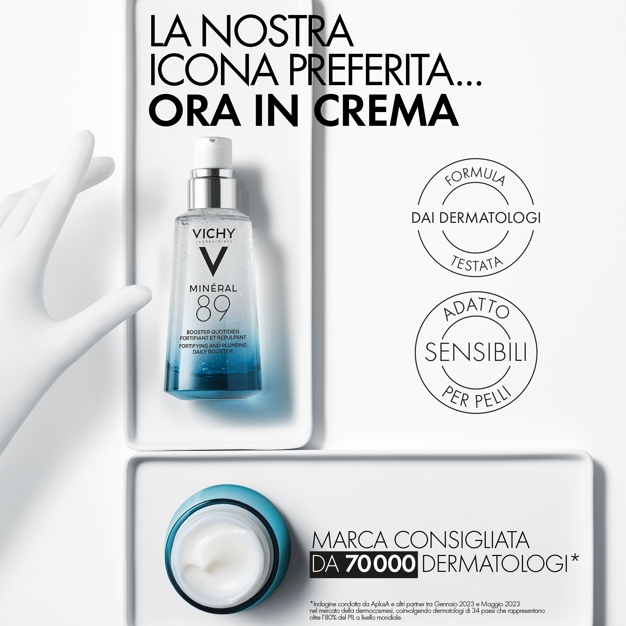 Vichy Minéral 89 Crema Boost Idratazione 72H Leggera per tutti i tipi di pelle 50ml