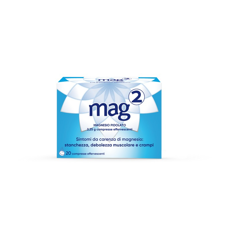 MAG2 Magnesio Pidolato 2,25 g Contro Stanchezza E Debolezza Muscolare 20 Compresse Effervescenti