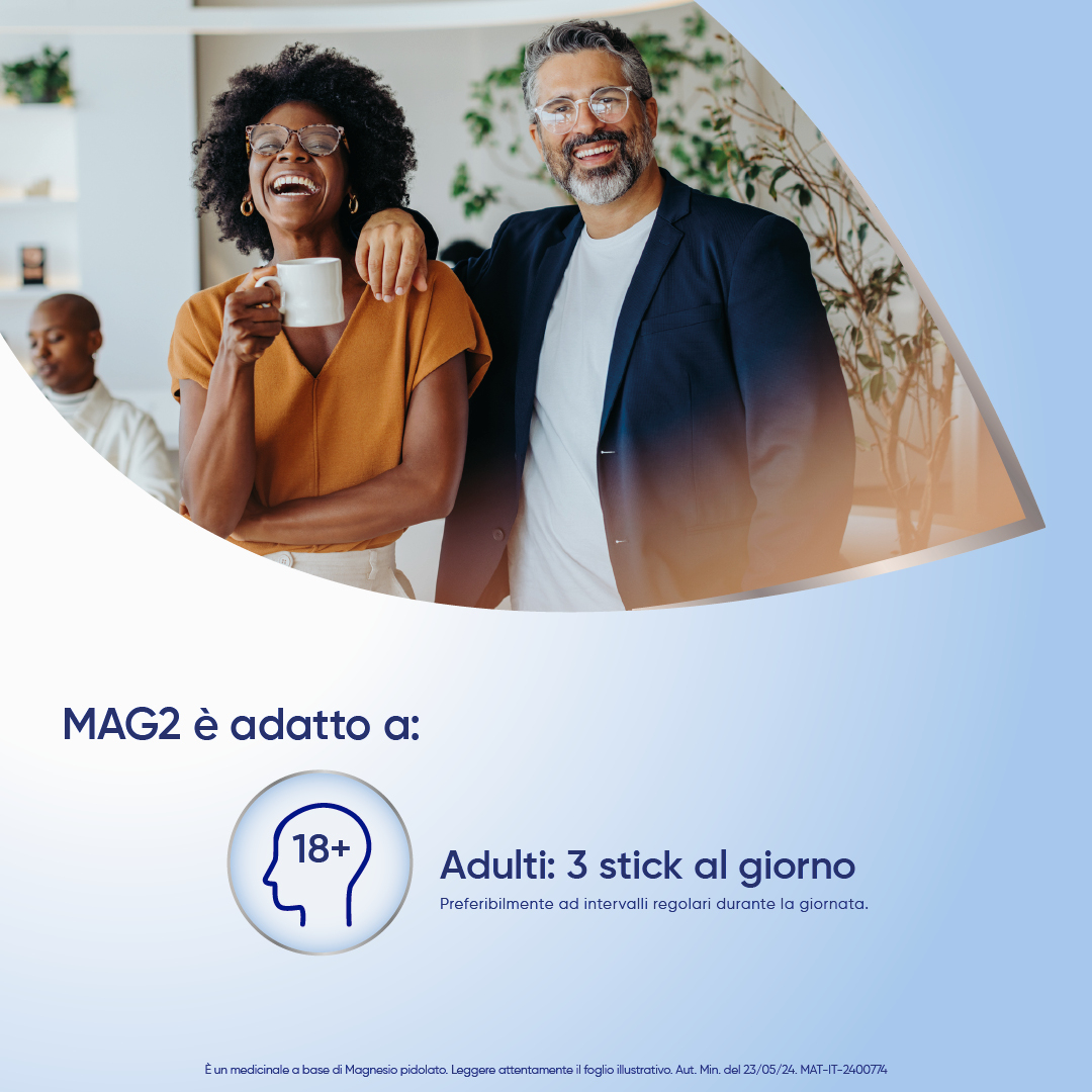MAG2 Magnesio Pidolato 1,5 g/10 ml - Soluzione Orale Per Stanchezza E Debolezza Muscolare 20 Stickpack
