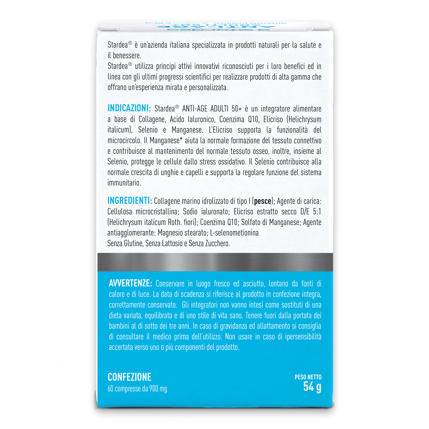 STARDEA ANTI-AGE  Compresse - INTEGRATORE ALIMENTARE COLLAGENE MARINO COENZIMA Q10 ACIDO IALURONICO