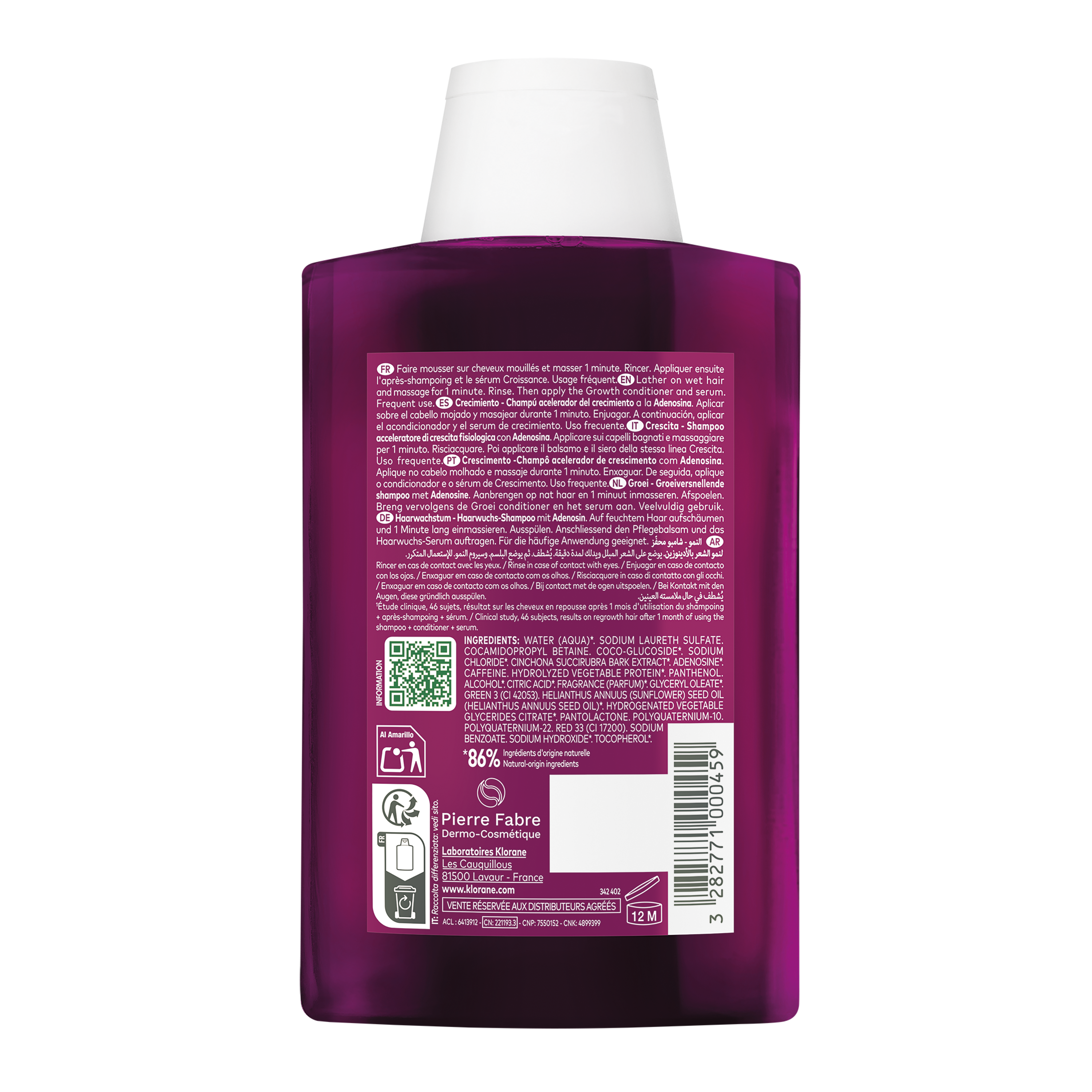 Klorane - Crescita - Shampoo Acceleratore Di Crescita Fisiologica Alla Chinina 200 ml