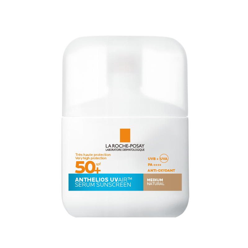 La Roche-Posay Anthelios Uvair Serum Sunscreen - Protezione Solare SPF50+ Viso 50 ml - Tonalità Media