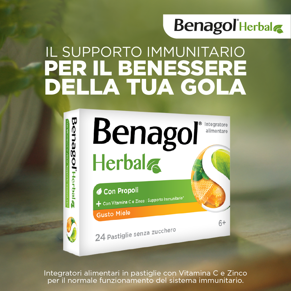 BENAGOL HERBAL MIELE 24 - NOVITA' pastiglie mal di gola 