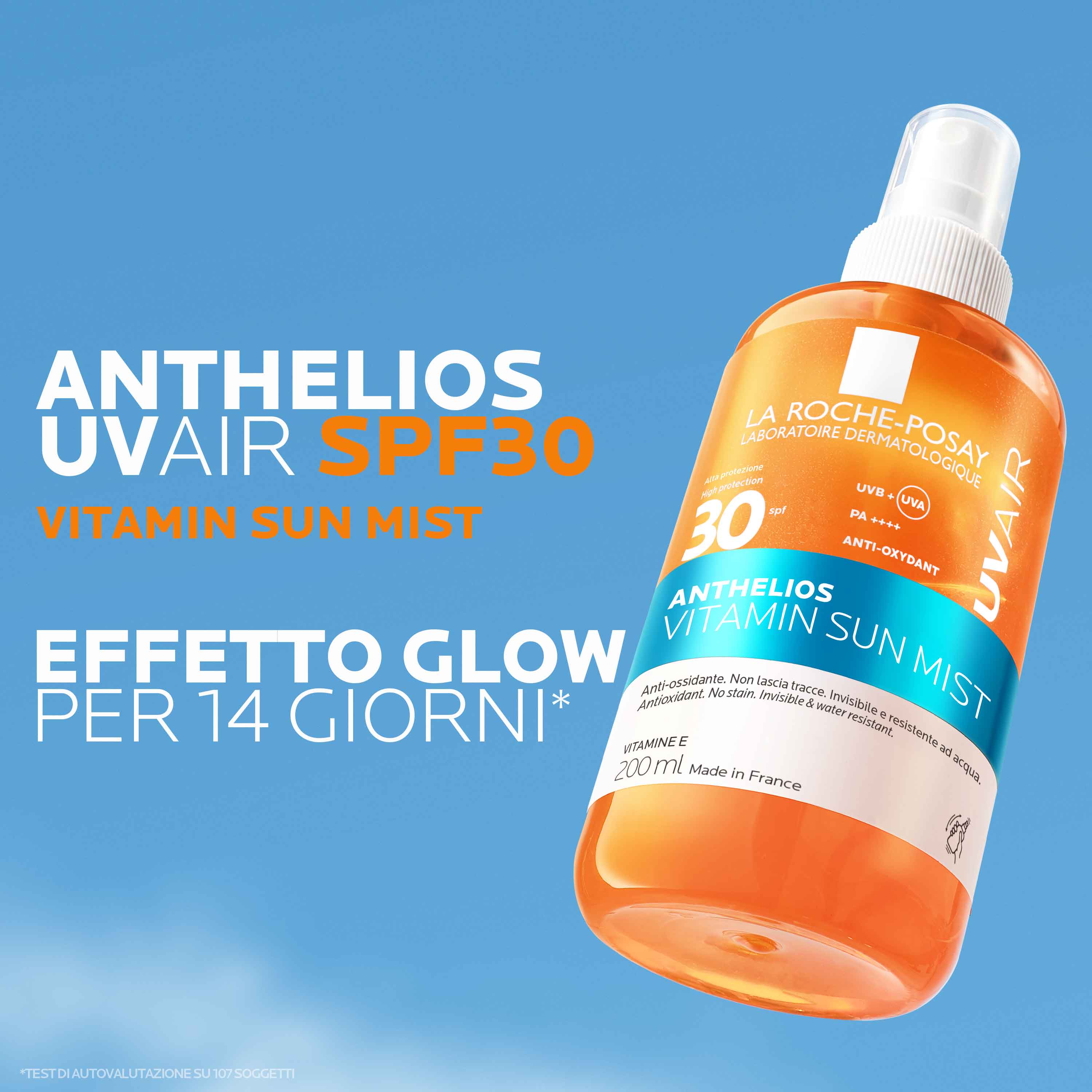 La Roche-Posay Anthelios Uvair Vitamin Sun Mist - Protezione Solare SPF30 Viso E Corpo 200 ml
