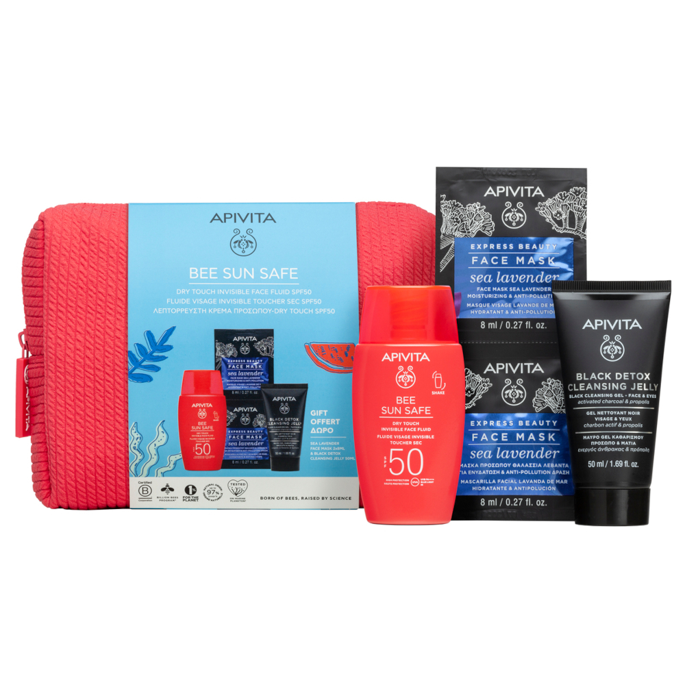 APIVITA - Cofanetto Bee Sun Safe Dry Touch Invisible Fluido Viso  SPF50