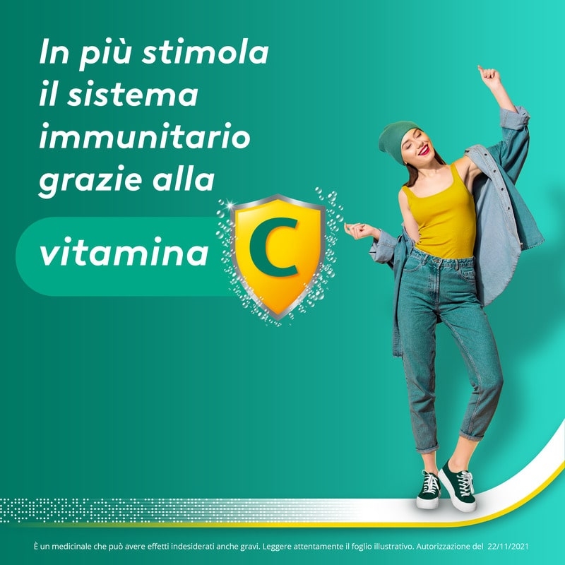 Aspirina C, contro sintomi di Raffreddore, Influenza e Febbre, 400 mg di Acido Acetilsalicilico + 240 mg di Vitamina C, antinfiammatorio e analgesico, 40 Compresse Effervescenti