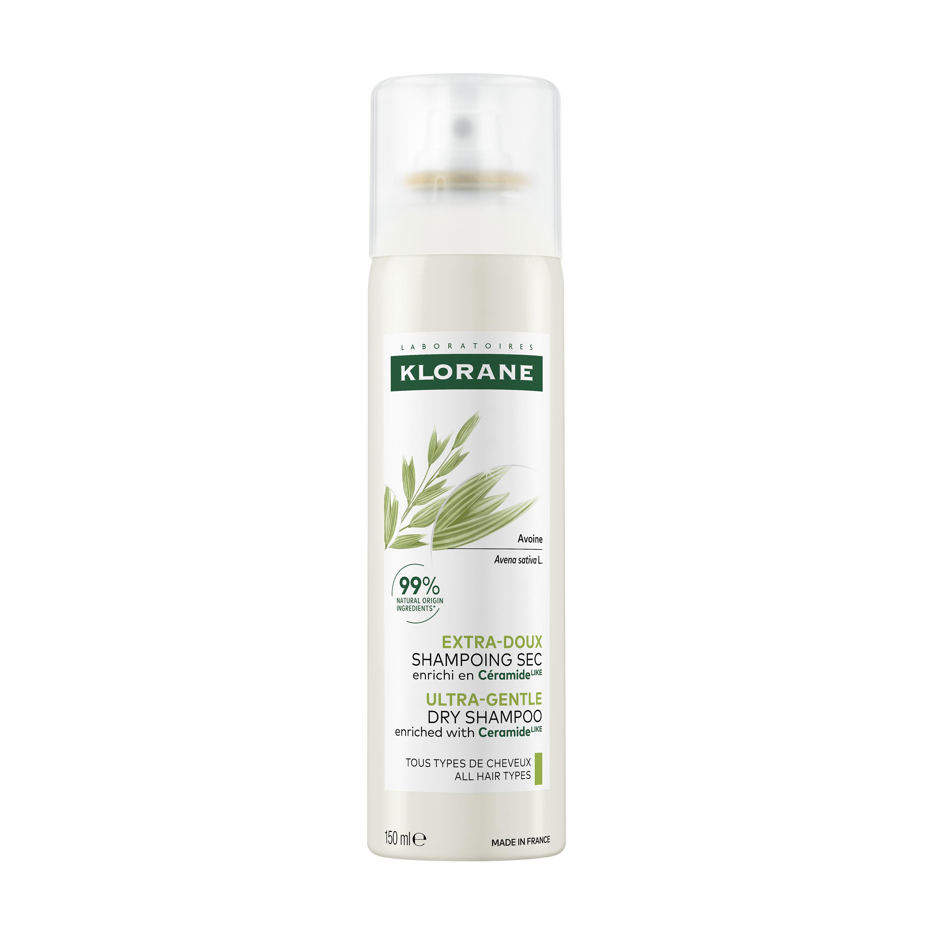 Klorane - Shampoo Secco Extra-Delicato All'Avena & Ceramide Per Tutti I Tipi Di Capelli Spray 150 ml 