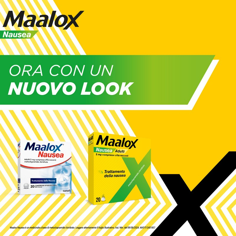 Maalox Nausea 5 mg Metoclopramide Cloridrato - 20 Compresse Effervescenti Per Il Trattamento Della NauseaM