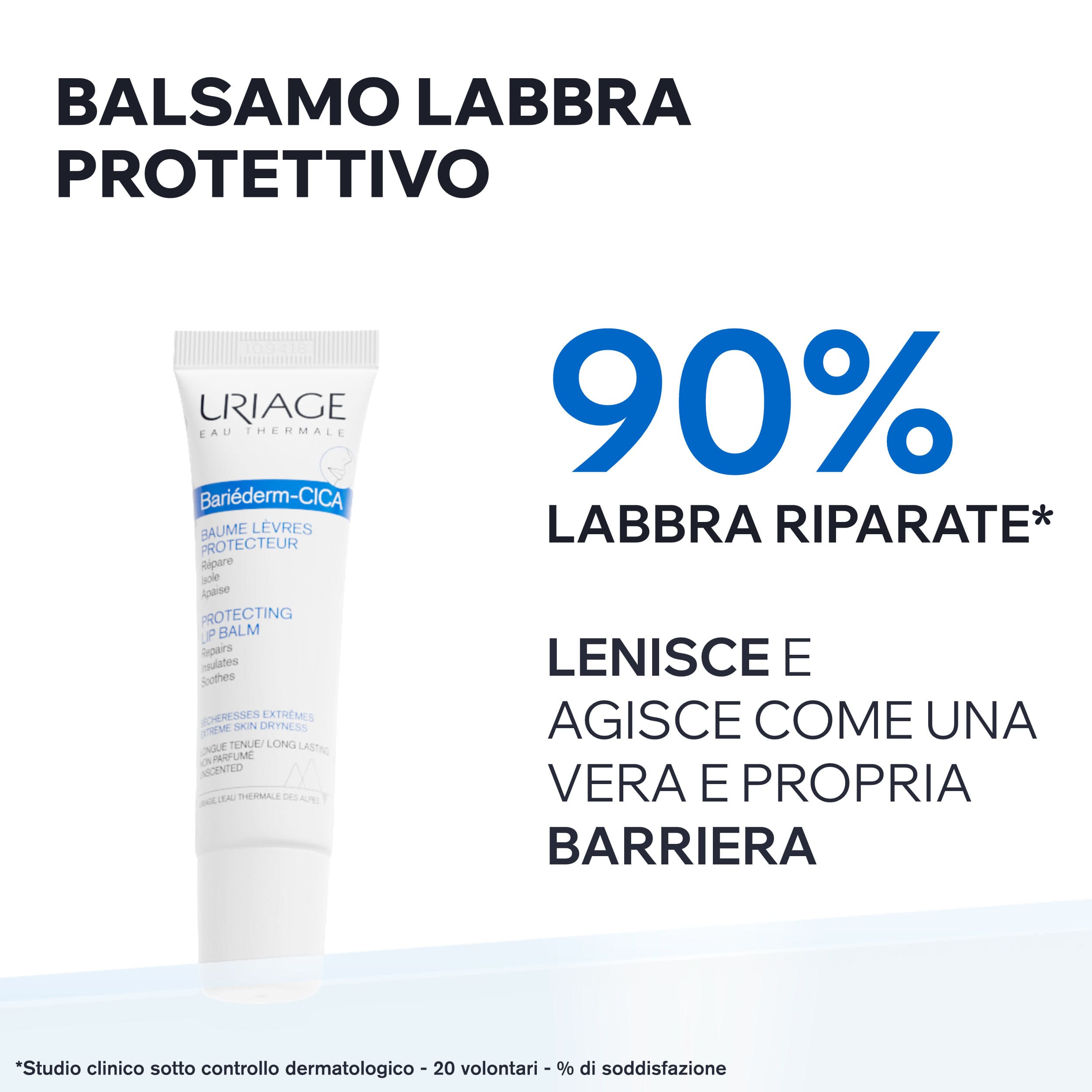Uriage Bariéderm Cica-Levres - Balsamo Riparatore Protettivo Per Labbra Secche E Screpolate 15 ml