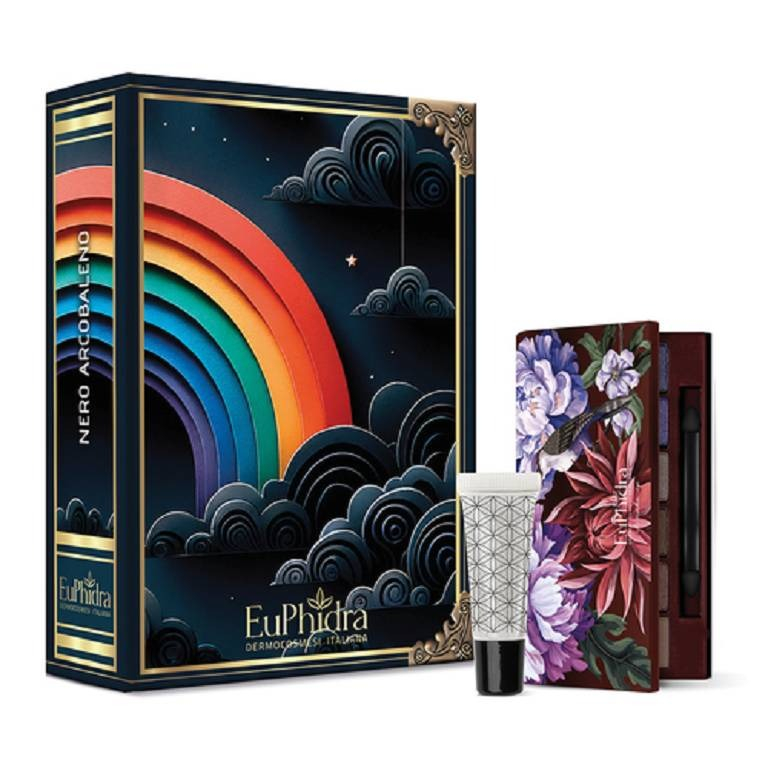 EUPHIDRA COFANETTO NERO ARCOBALENO PALETTE OCCHI + GLOSS - COFANETTO MAKE-UP OCCHI E LABBRA