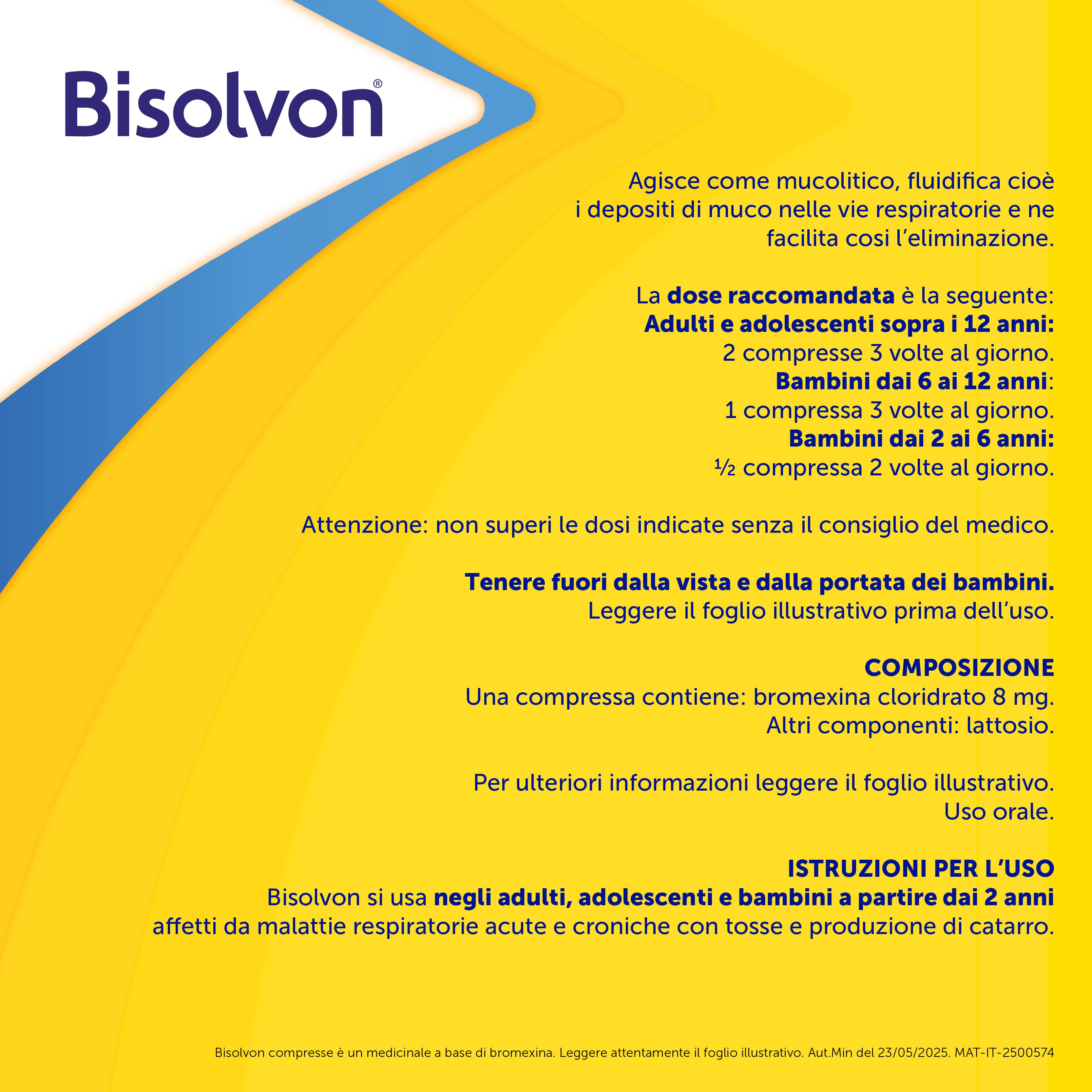 Bisolvon 8 mg - Mucolitico Per Tosse Grassa 20 Compresse
