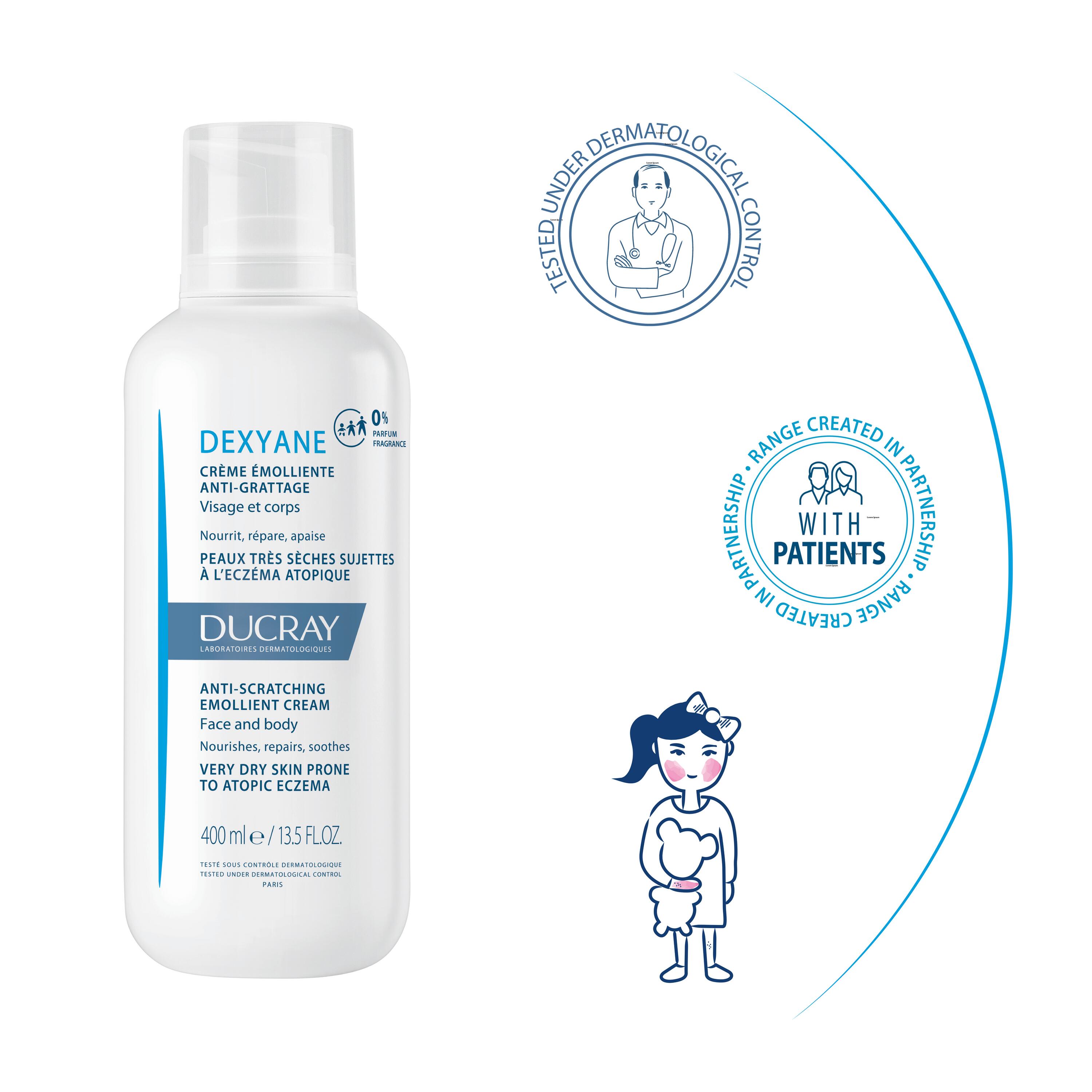 Ducray Dexyane - Crema Emolliente Anti-Grattage Viso E Corpo 400 ml