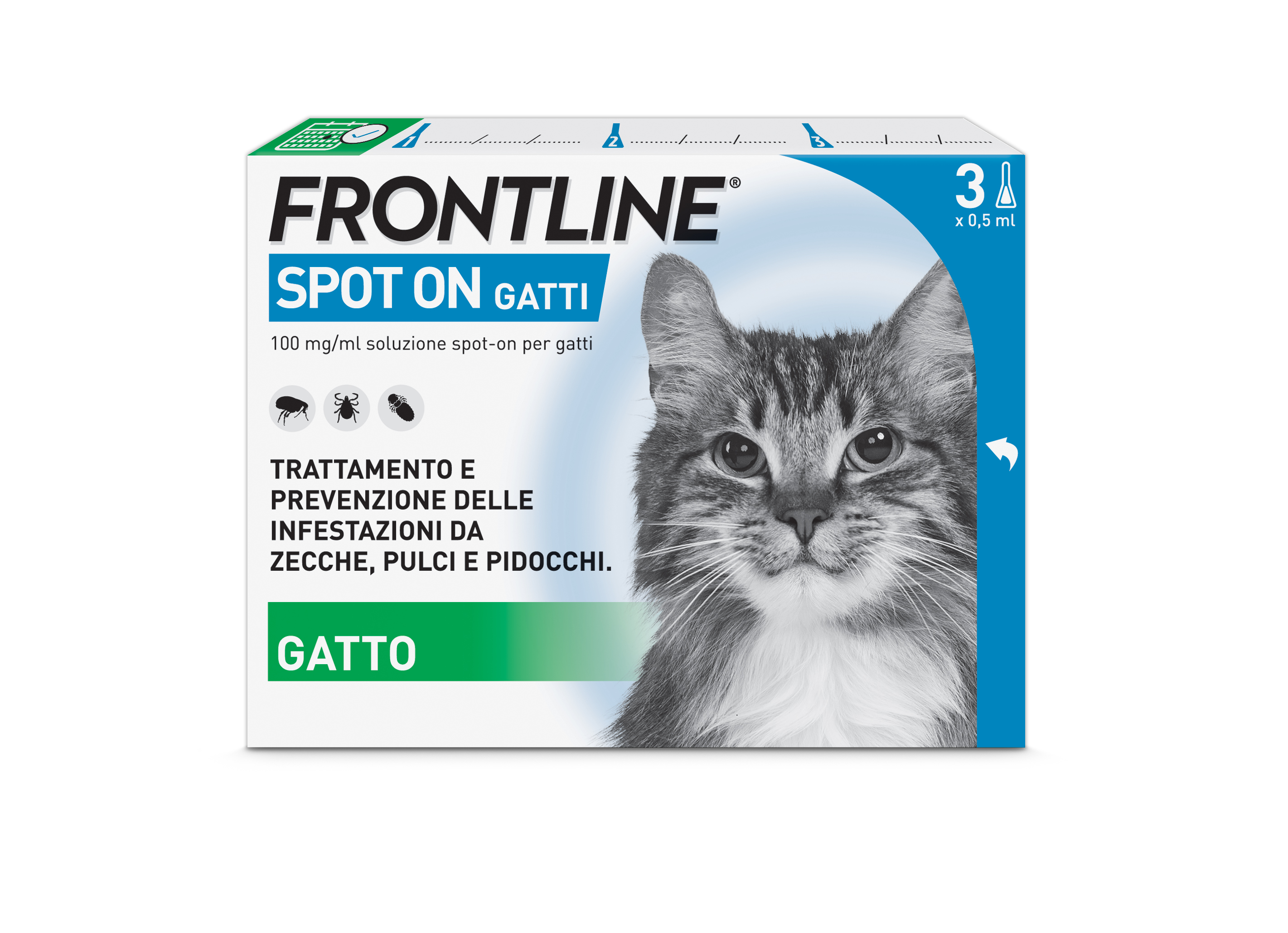 Frontline Spot On Gatti x3 Pipette, Antiparassitario per Gatti e Gattini, Contro  Zecche, Pulci e Pidocchi