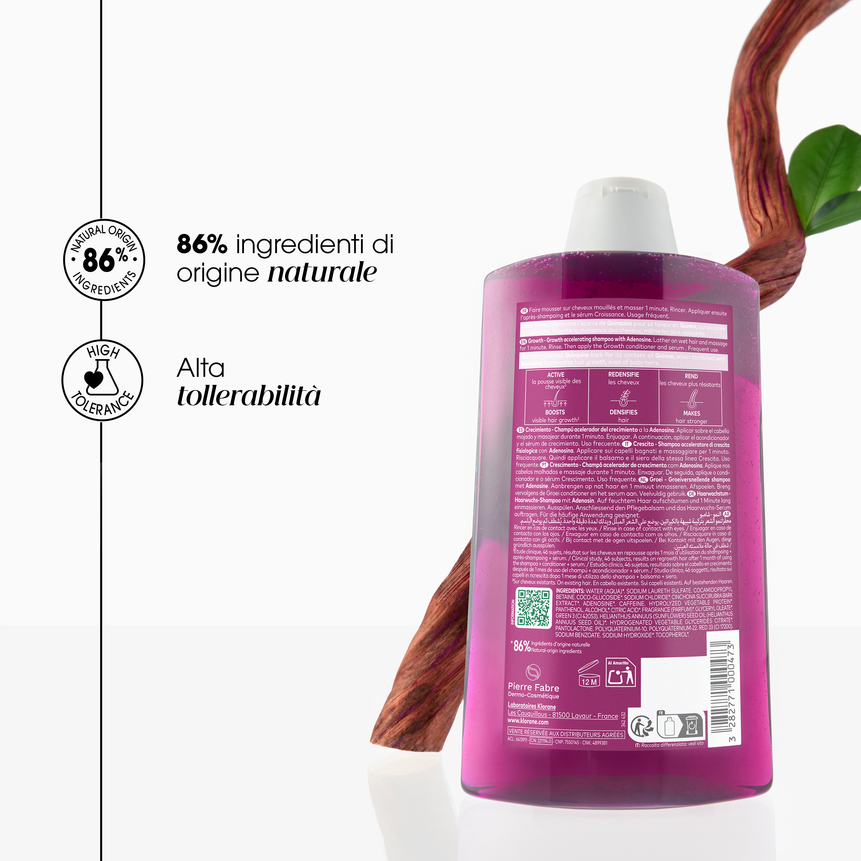 Klorane - Crescita - Shampoo Acceleratore Di Crescita Fisiologica Alla Chinina 400 ml