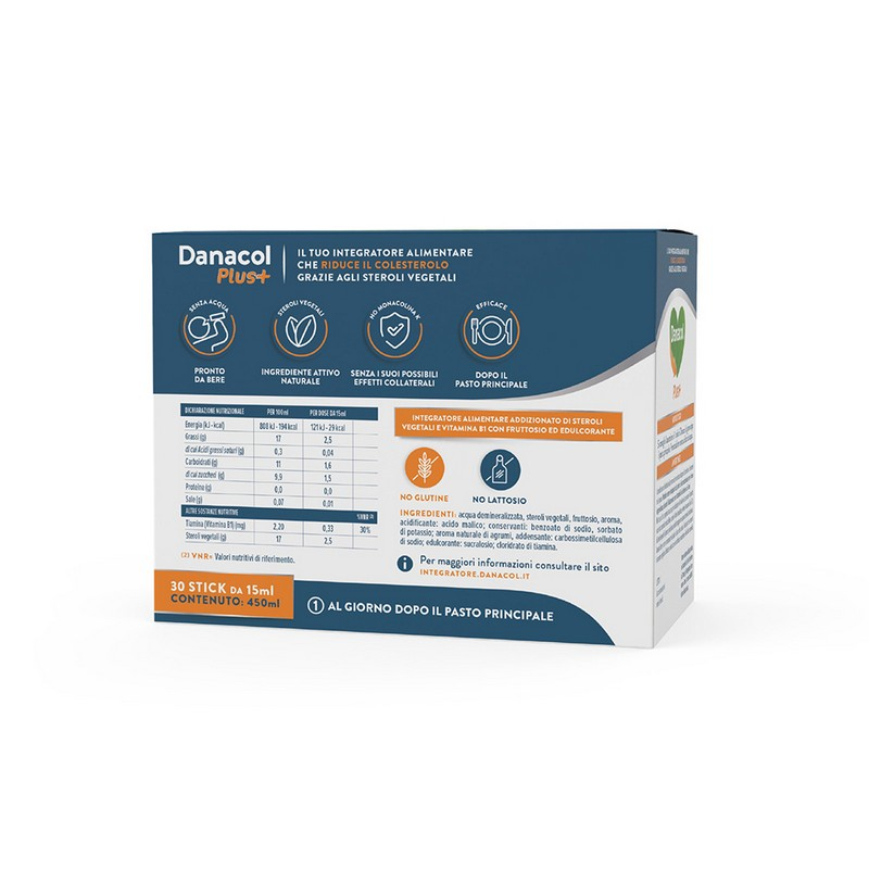 DANACOL Plus+ : Integratore alimentare per la riduzione del colesterolo - 30 StickGel 
