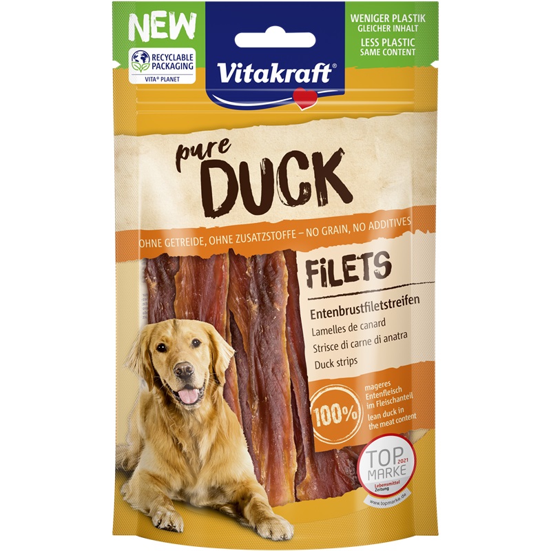 VITAKRAFT CANE SNACK PURE FILETS STRIPS ANATRA 80GR