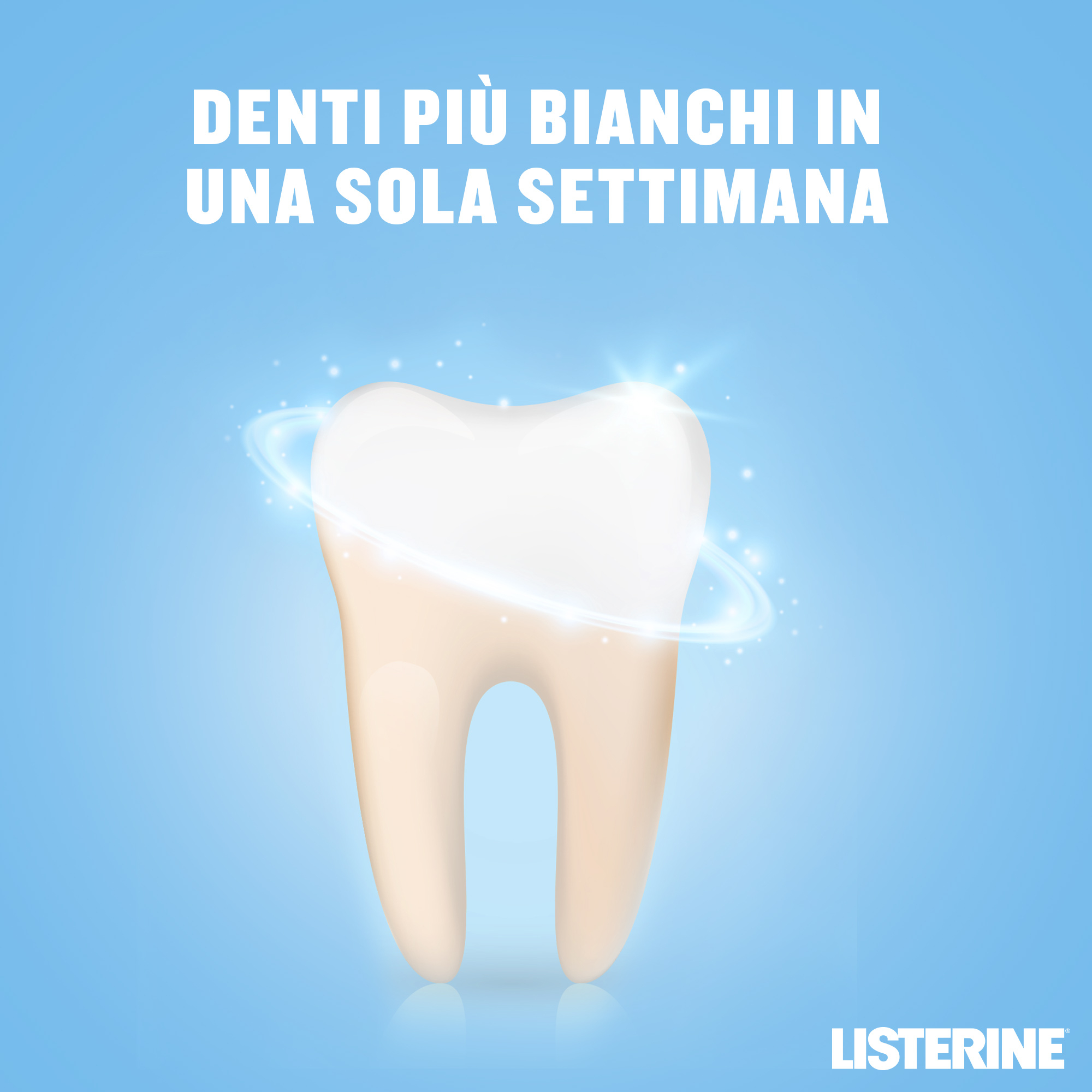 LISTERINE Advanced White Collutorio gusto delicato di Menta senza alcol con azione sbiancante 500 ml