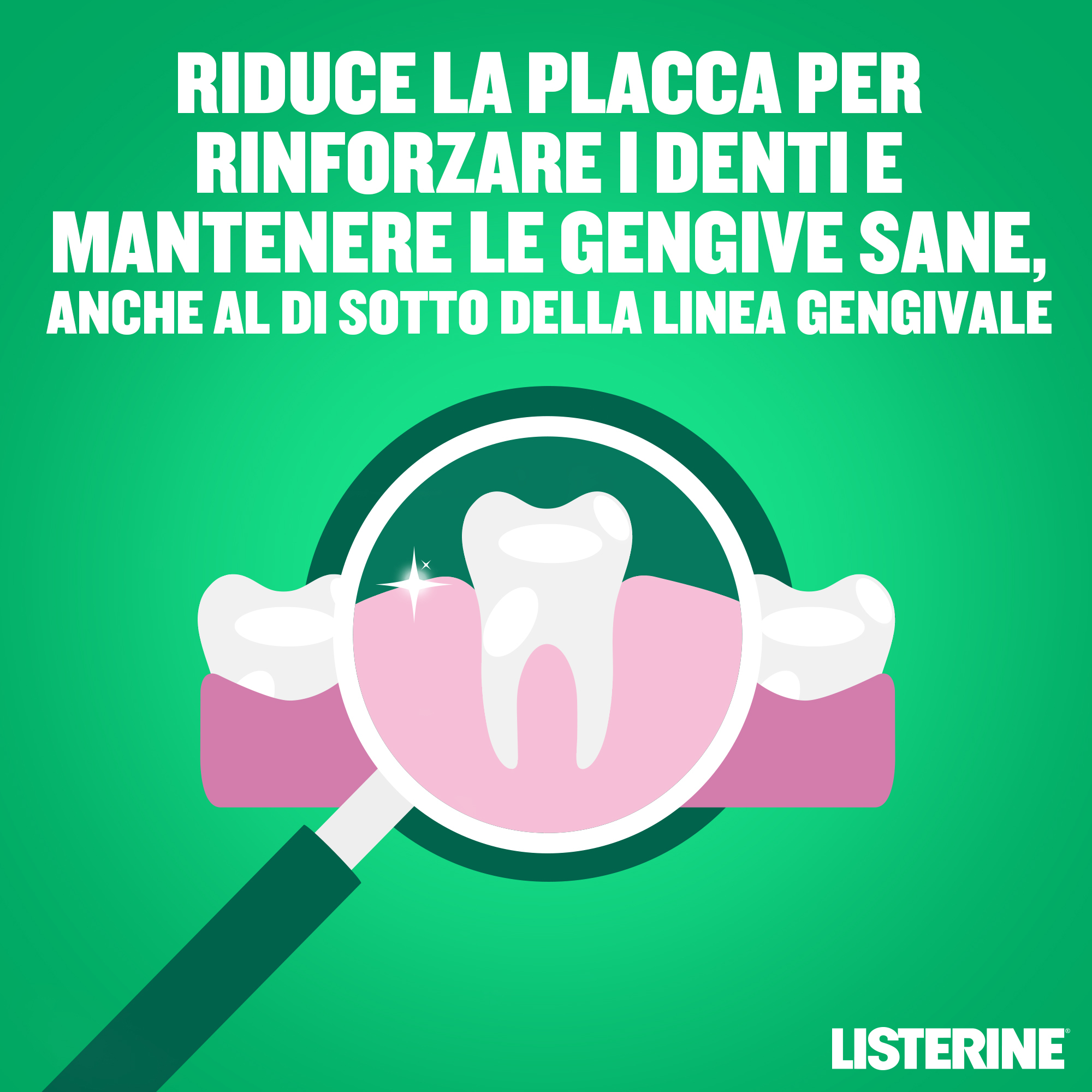 LISTERINE Collutorio Difesa Denti e Gengive 200 ml, Collutorio con fluoruro al gusto di Menta Fresca