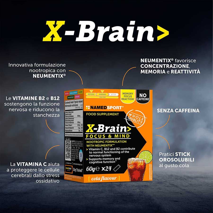 Named Sport - X-Brain 24 Stick - Integratore Per Le Funzioni Cognitive