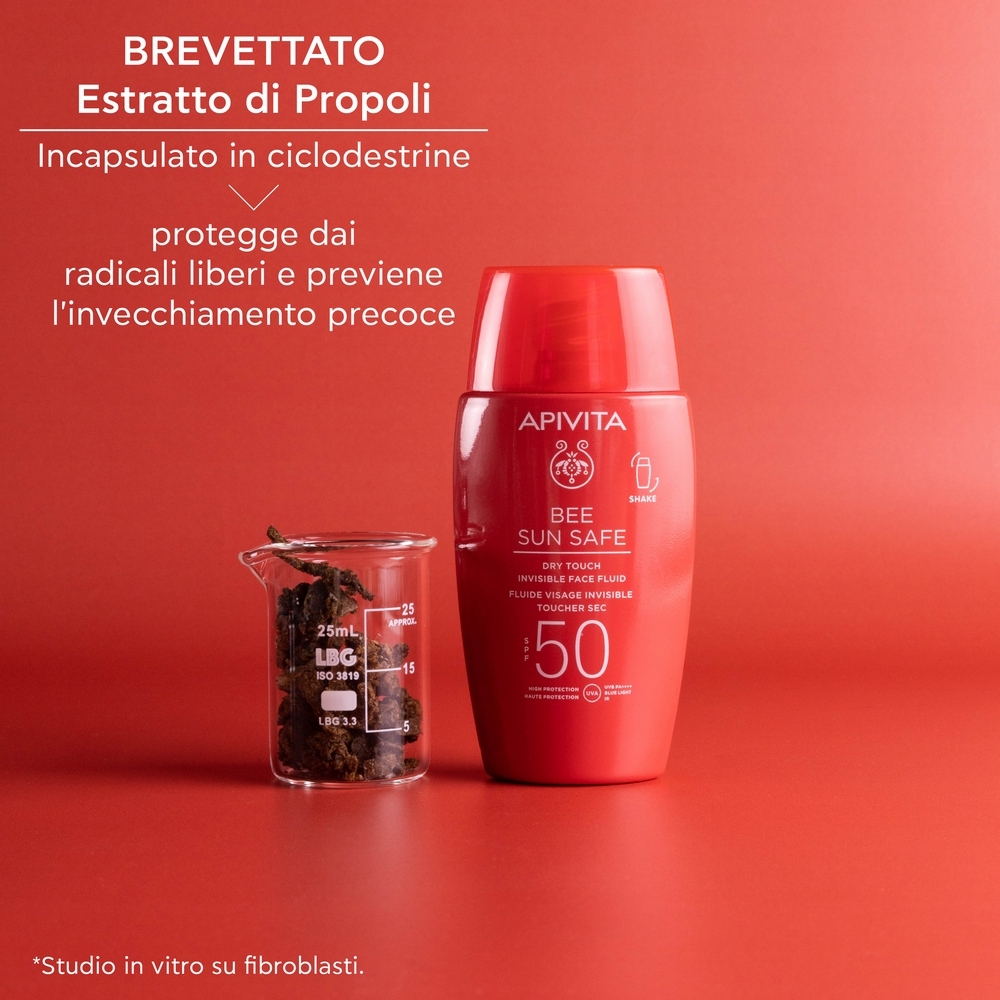 Apivita Bee Sun Safe - Fluido Invisibile Dry Touch SPF50 Viso 50 ml
