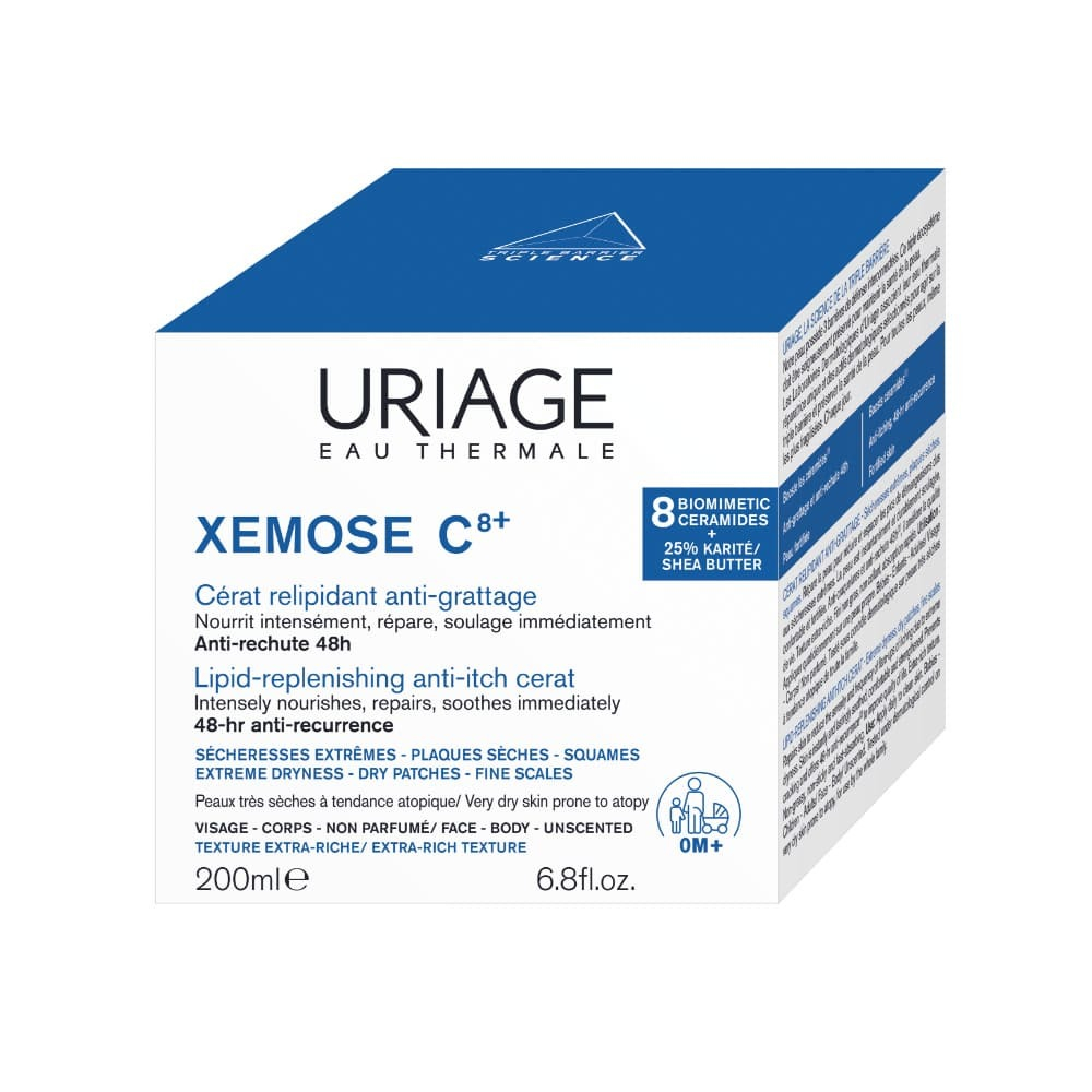 Uriage - Xémose C8+ Cerato Relipidante Antiprurito Per Pelle Secca, Atopica E Con Eczema Viso E Corpo 200 ml