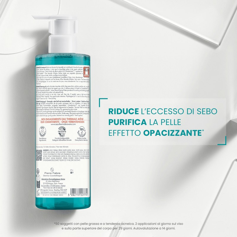 Eau Thermale Avène Cleanance Gel Detergente, pelle grassa a tendenza acneica, 400ml 