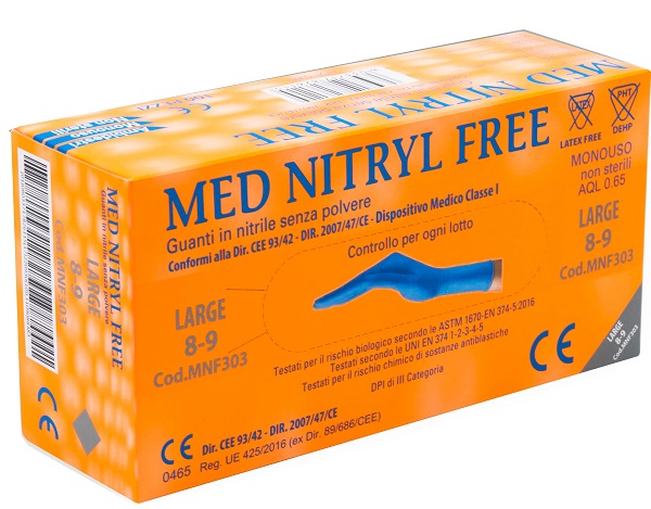 GUANTI NITRILE S/POLV L 100PZ