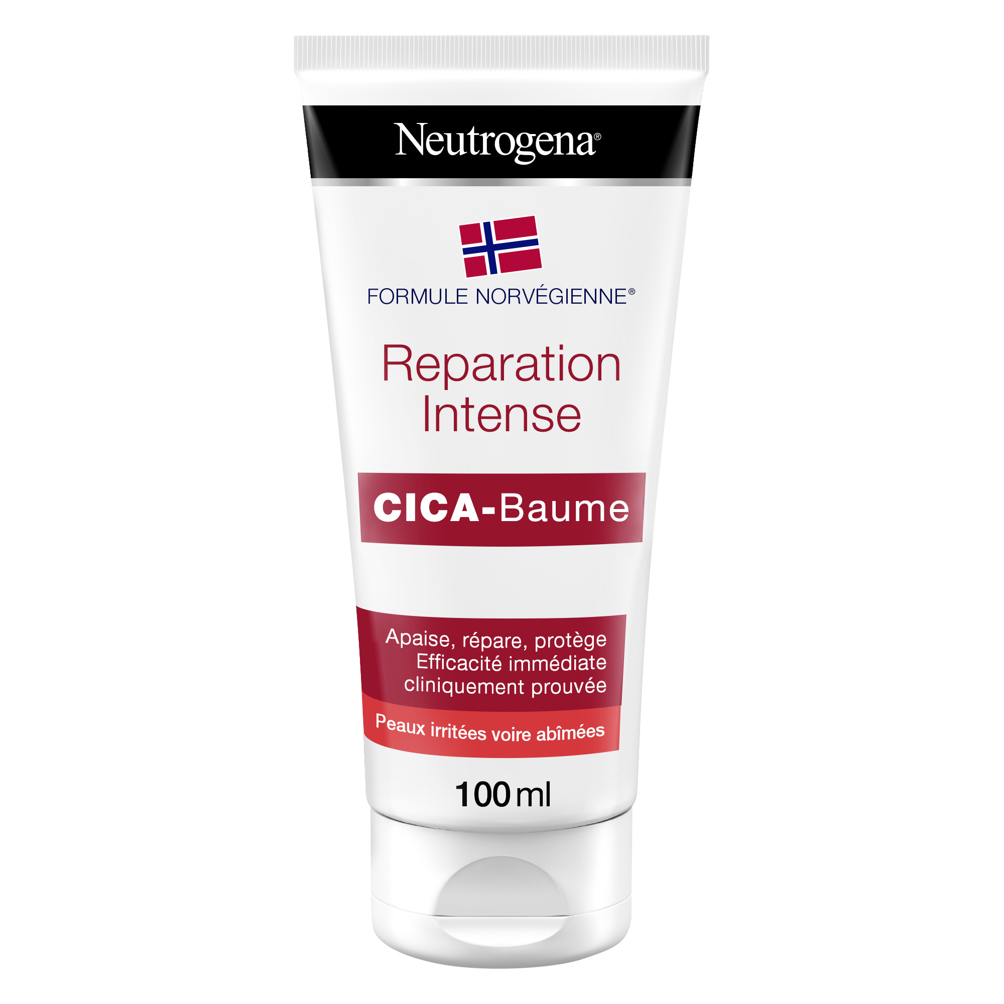 Neutrogena - Formula Norvegese Balsamo CICA Riparazione Intensa, Crema Corpo Viso e Mani,  Formula con Glicerina, Pelle Molto Secche, 100 ml