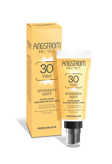 Angstrom Protect - Hydraxol Matt Fluido Solare Idratante Per Pelli Miste SPF30 Viso 40 ml