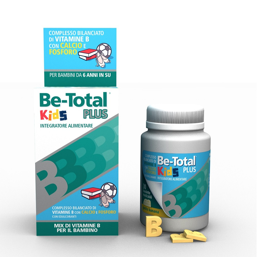 Be-Total Kids Plus Integratore Alimentare Vitamina B Calcio Fosforo Vitamine Bambini 6+ 30 Tavolette