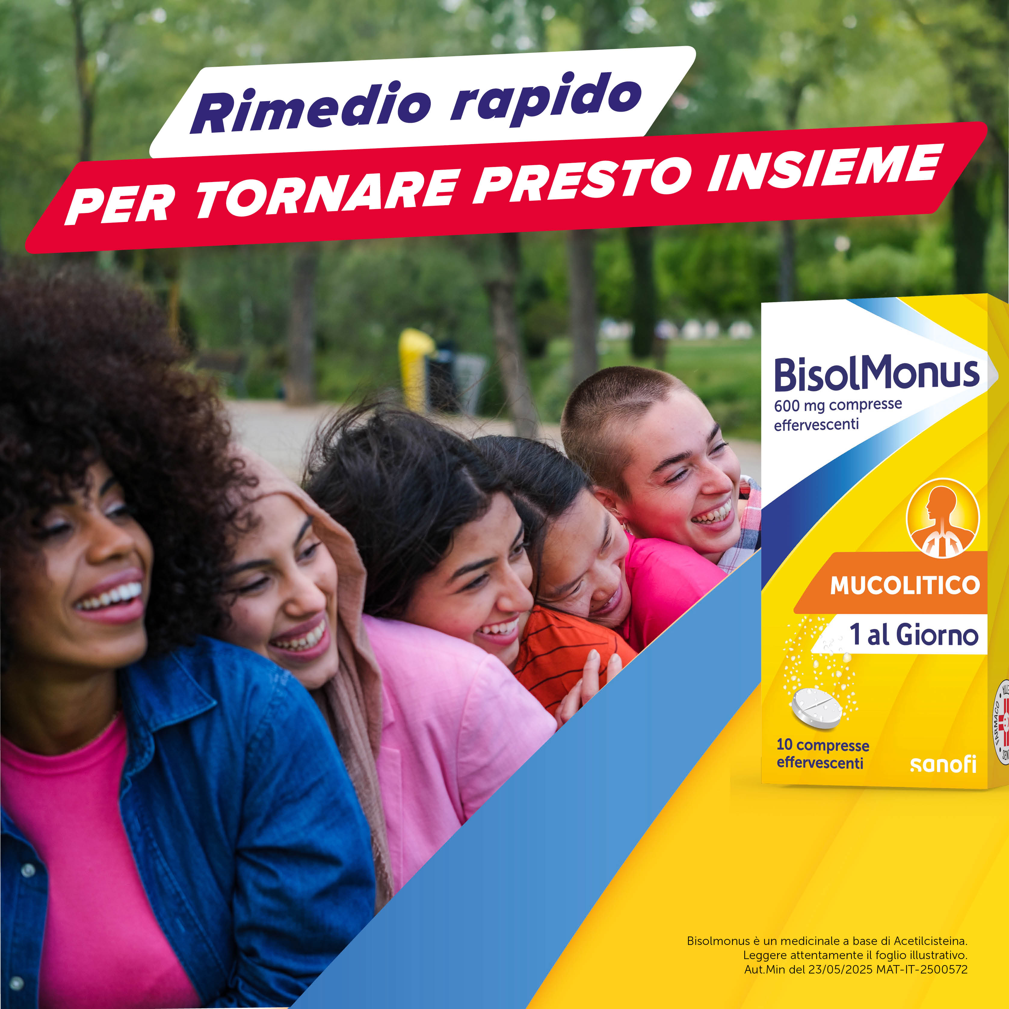 Bisolmonus 600 mg Mucolitico - 10 Compresse Effervescenti Per Catarro E Tosse Grassa