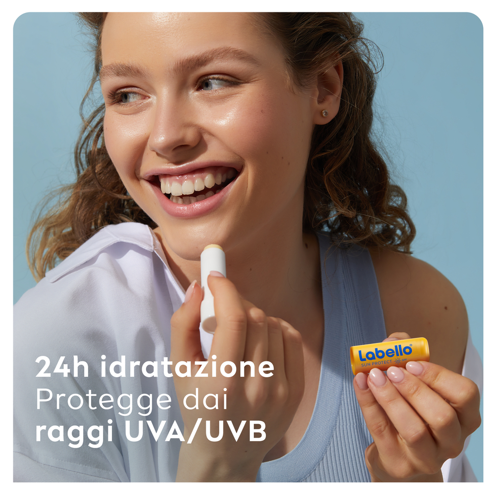 Labello Sun Protect SPF50 4.8 g, Burrocacao labbra idratante e protettivo con filtri UVA/UVB