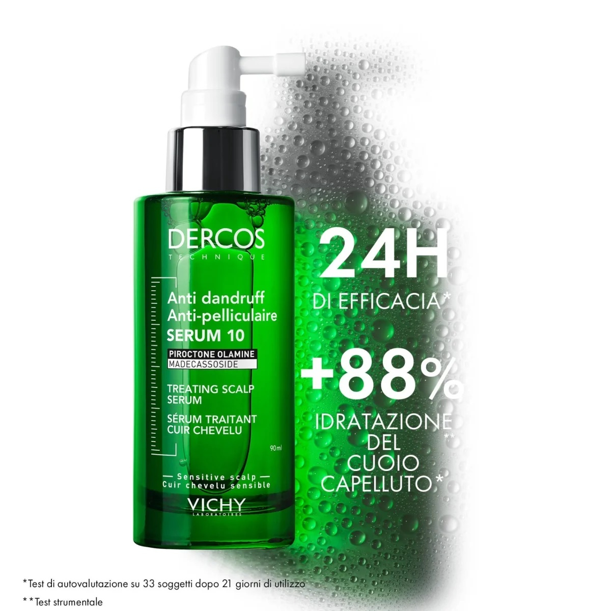 Vichy Dercos DT serum 10 anti-forfora 90ml, il siero che agisce su 10 problematiche del cuoio capelluto legate alla forfora