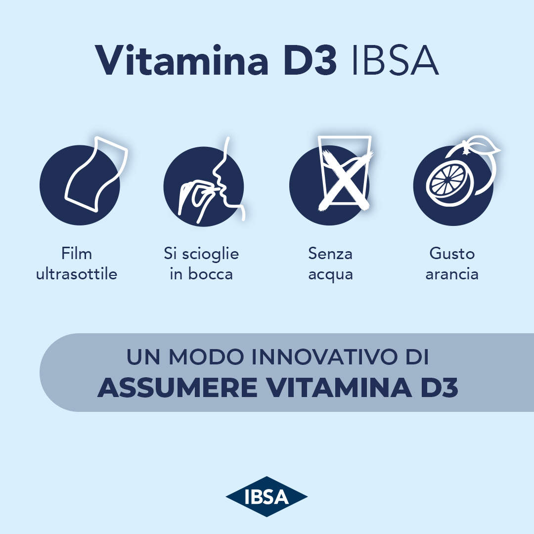 IBSA VITAMINA D3 2000UI - Integratore vitamina d che contribuisce al normale funzionamento del sistema immunitario - 30Film Ora