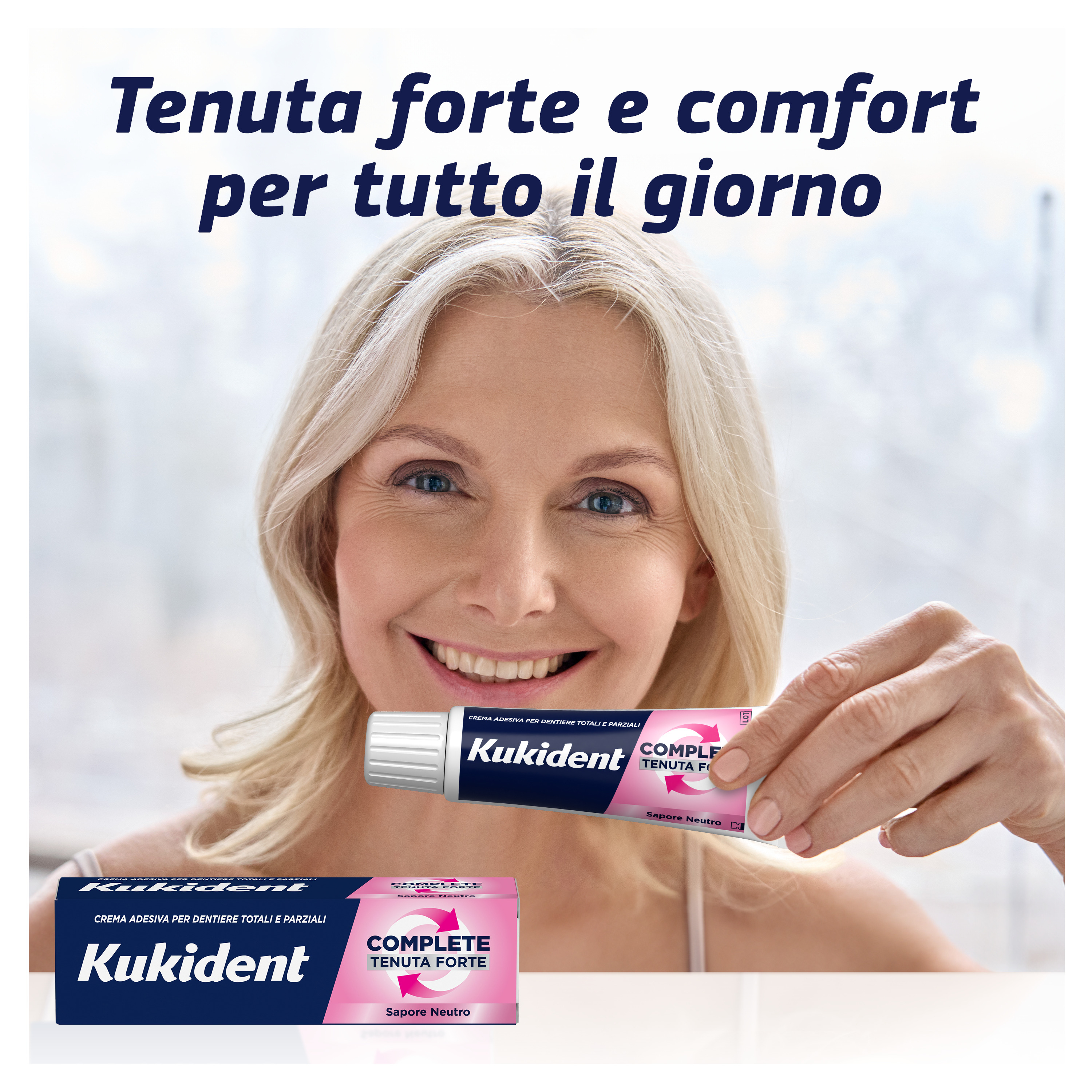 Kukident - Complete Tenuta Forte Aroma Neutro - Crema Adesiva Per Protesi Totali E Parziali 47 g