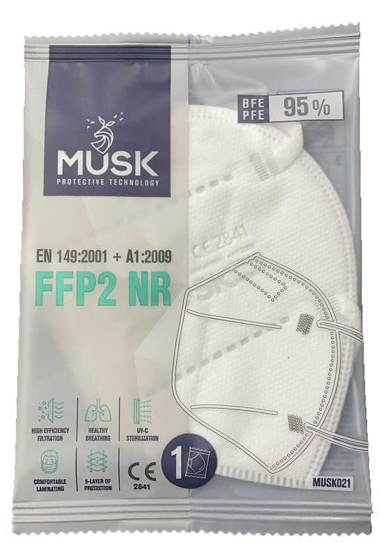 MASCHERINA FFP2 BIANCA MUSK 10PZ