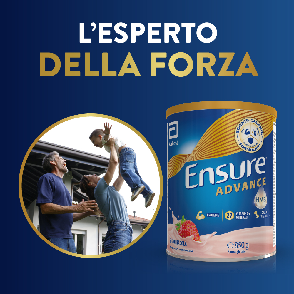 Ensure Advance Fragola 850 g Polvere - Integratore Di Vitamine E Minerali