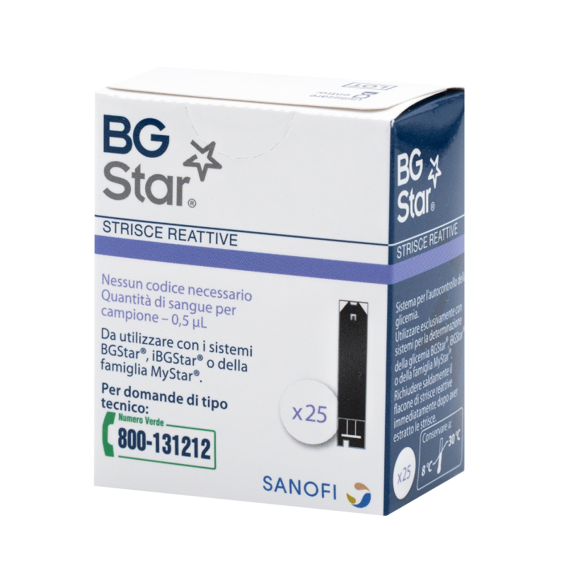 BGStar  Mystar Extra Strisce Reattive per il controllo della Glicemia 25 strisce 