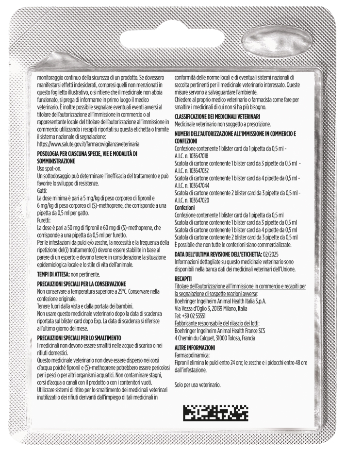 Frontline Combo Gatti x1 Pipetta, Antiparassitario per Gatti, Gattini e Furetti, Contro Pulci, Zecche, Uova, Larve e Pidocchi
