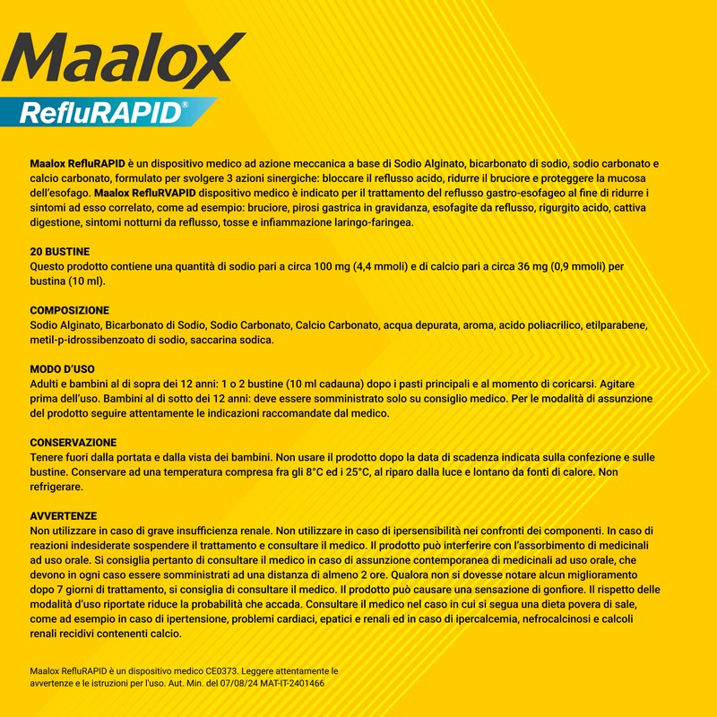 Maalox RefluRapid - 20 Bustine Monodose Contro Il Reflusso E Bruciore Di Stomaco