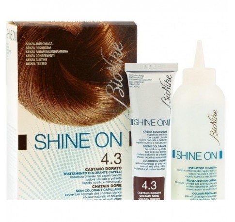 Bionike Shine-On - Trattamento colorante capelli - castano dorato 4.3