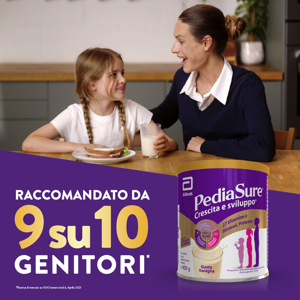 PediaSure Crescita E Sviluppo Vaniglia 400 g - Integratore Multivitaminico Per Bambini