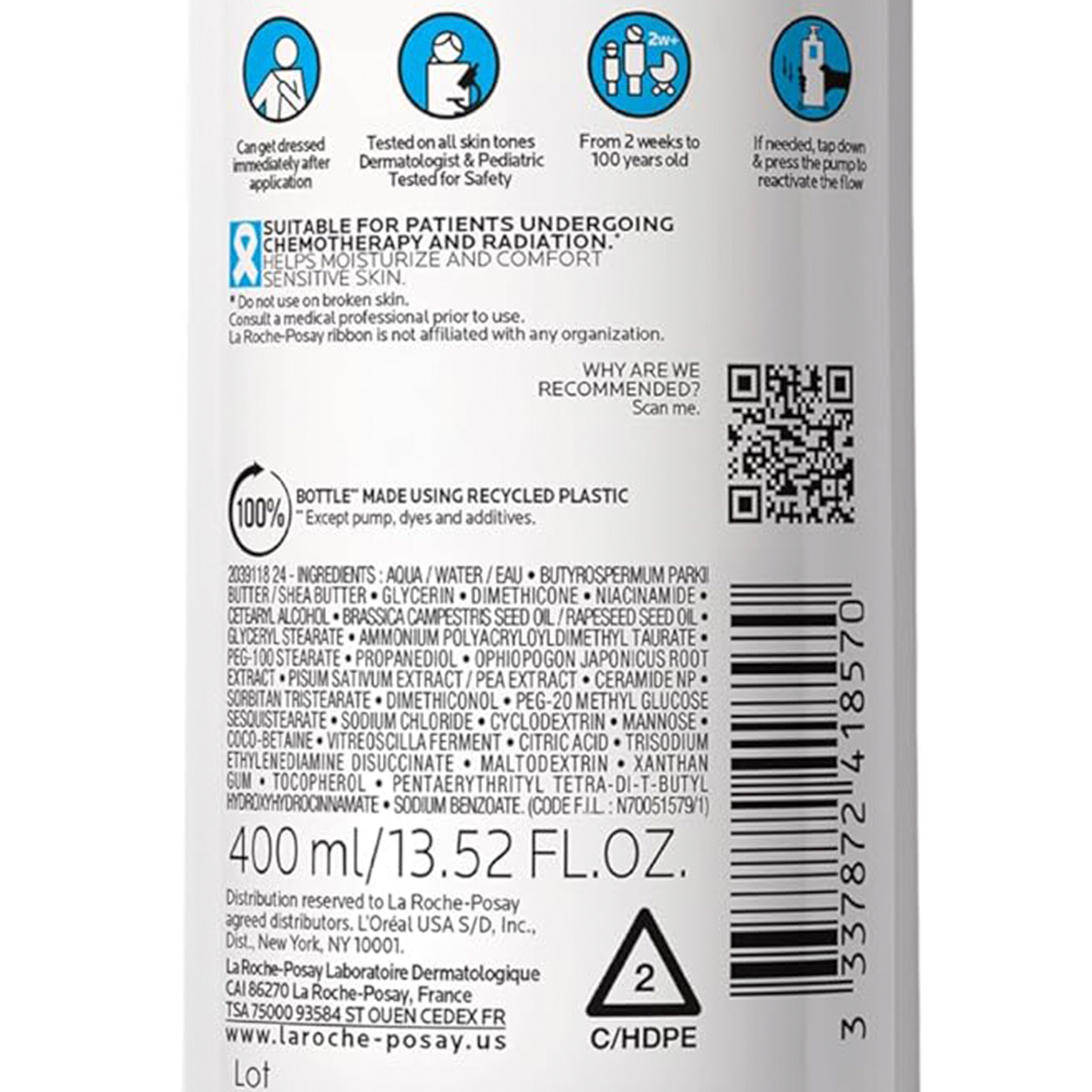 La Roche-Posay Lipikar - Baume AP+MAX Balsamo Relipidante Per Pelle Secca 400 ml