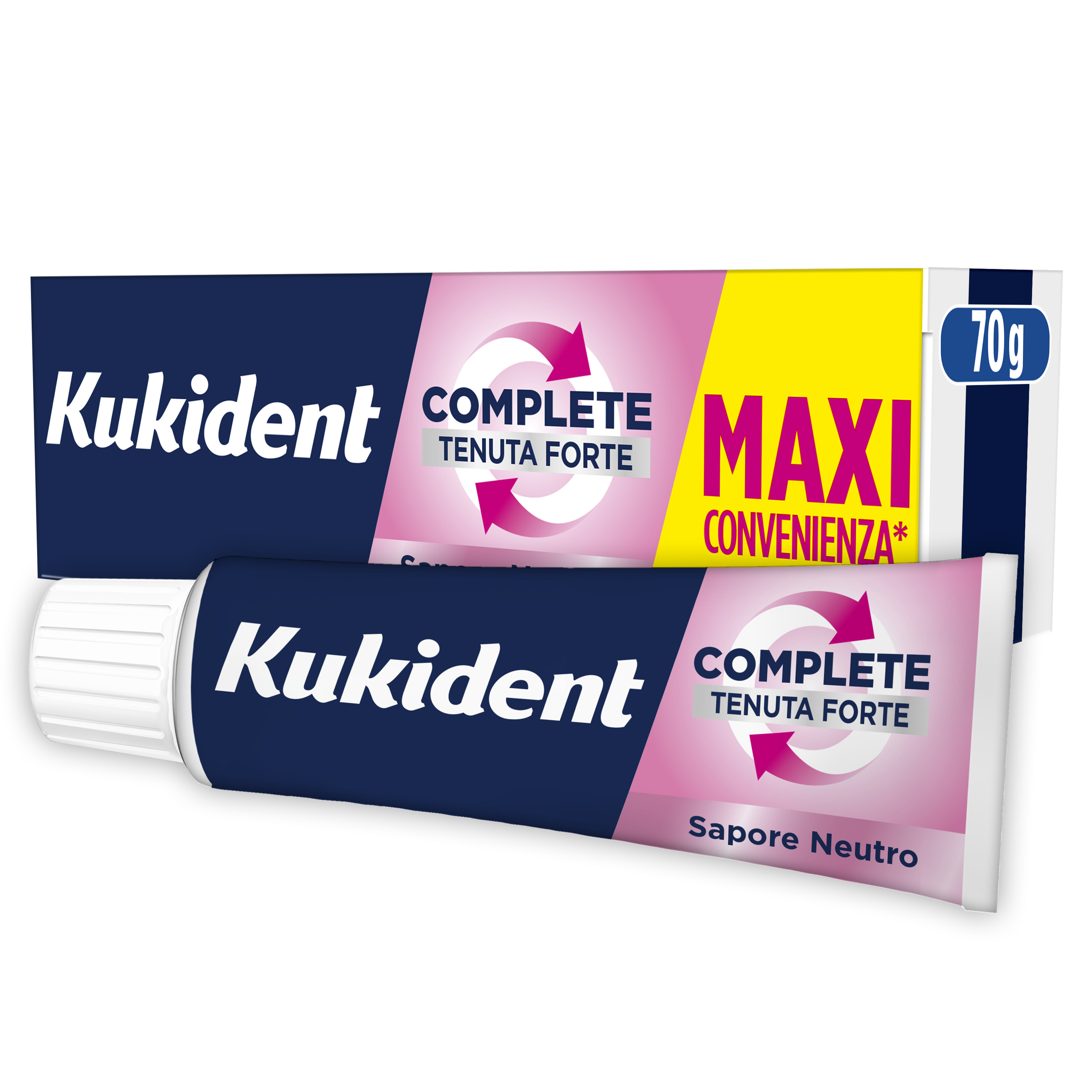 Kukident - Complete Tenuta Forte Aroma Neutro - Crema Adesiva Per Protesi Totali E Parziali 70 g