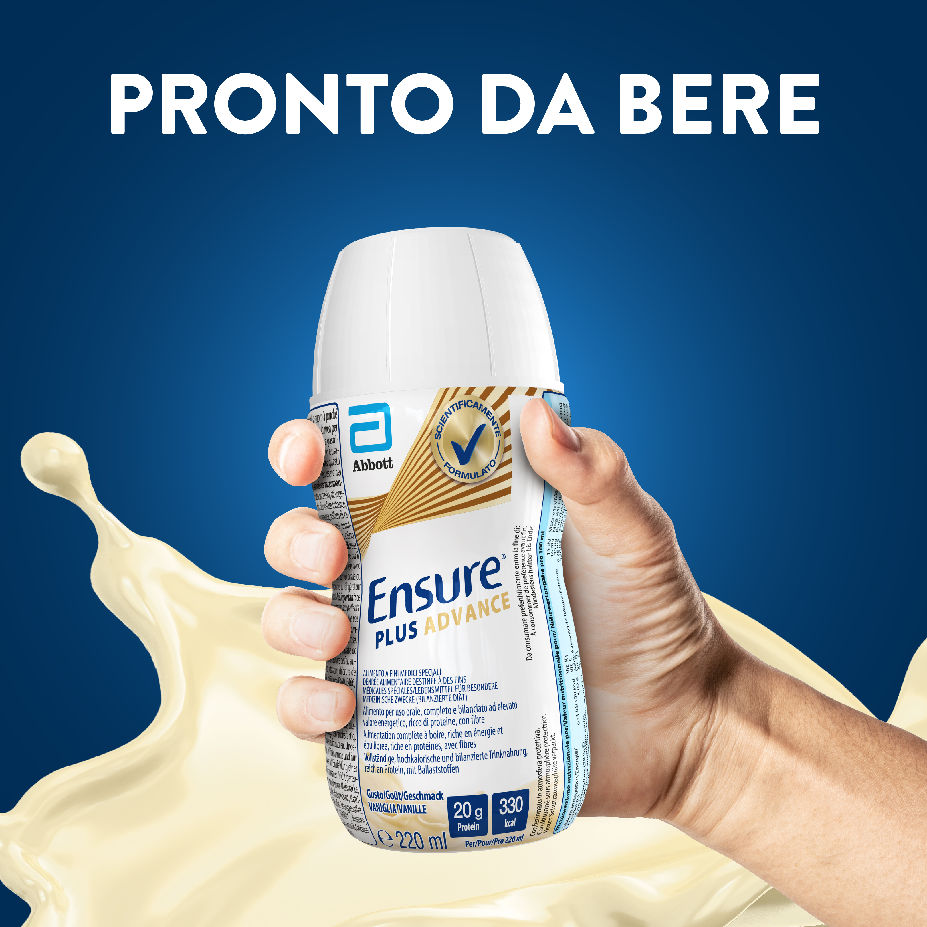 Ensure Plus Advance Alimento a Fini Medici Speciali Iperproteico ed Ipercalorico Vaniglia 4x220ml