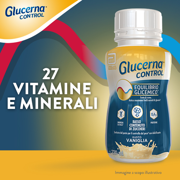 Glucerna Control, equilibrio glicemico, pasto sostitutivo per il controllo del peso, drink gusto vaniglia - 4x200ml
